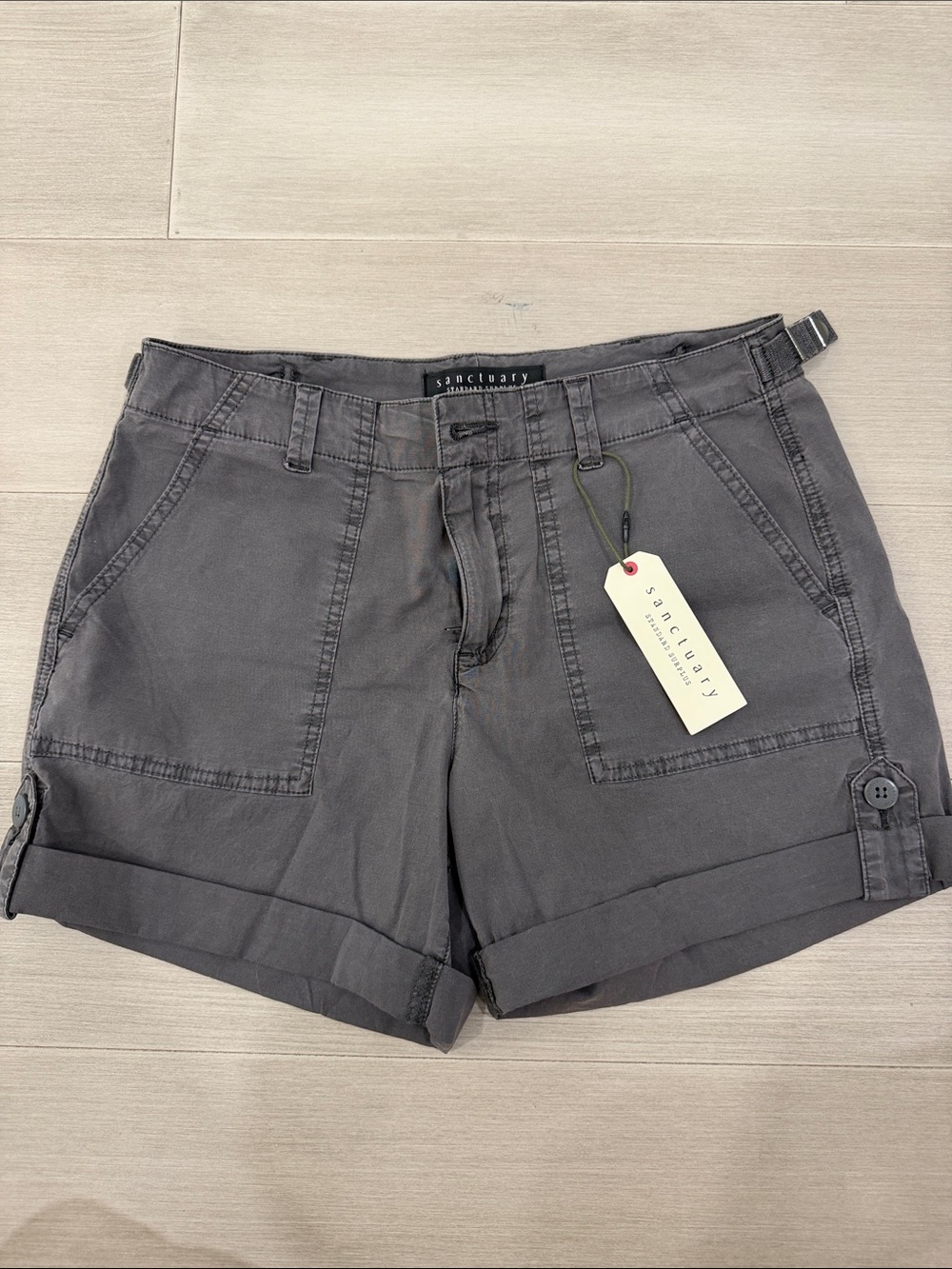 Sanctuary Standard Surplus Charcoal Utility Cuffed Shorts - Size 26 - NWT